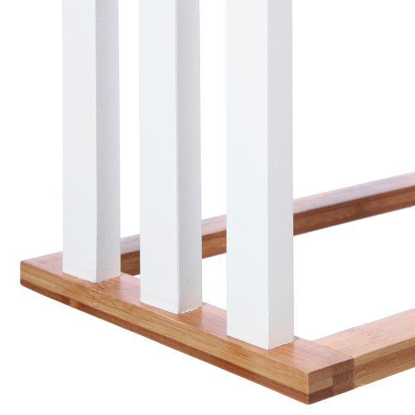 Κρεμάστρα επιδαπέδια Tower  MDF-μπαμπού λευκό-φυσικό 55x24x82εκ - Image 2