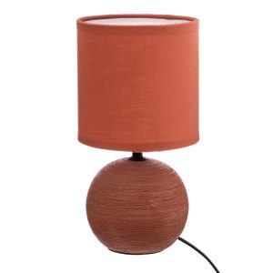 Επιτραπέζιο φωτιστικό PWL-1210  Ε14 κεραμικό σε terracotta απόχρωση Φ13×25εκ