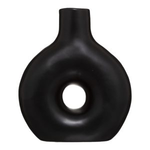 Βάζο Wanif  κεραμικό σε μαύρη απόχρωση 17x7x19.5εκ