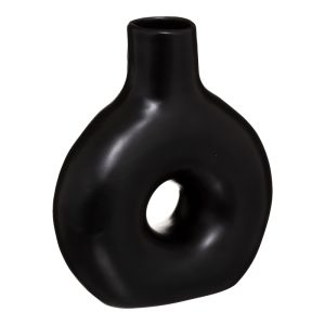 Βάζο Wanif  κεραμικό σε μαύρη απόχρωση 17x7x19.5εκ