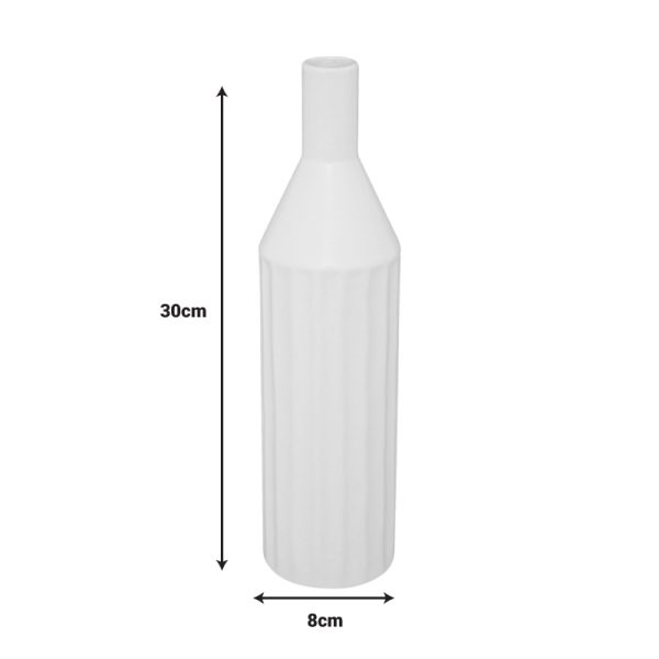 Βάζο Drego  κεραμικό σε μπεζ απόχρωση Φ8x30εκ - Image 2