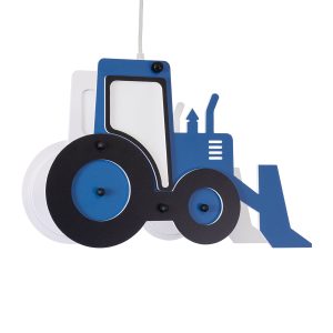 TRACTOR 61580 Παιδικό Κρεμαστό Φωτιστικό Φιγούρα Μονόφωτο 1 x E27 IP20 Μπλε, Μαύρο & Λευκό Πλαστικό – Μ40 x Π15.5 x Υ26.5cm