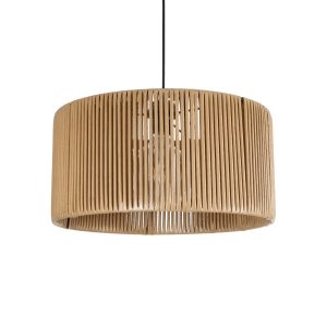 KYCLOS 203-0049 Boho Κρεμαστό Φωτιστικό Καπέλο Μονόφωτο 1 x E27 IP20 Μπεζ Rattan – M40 x Π40 x Υ25.5cm