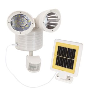 71508 Λευκό Αυτόνομο Ηλιακό Φωτιστικό LED SMD 10W 150lm με Ενσωματωμένη Μπαταρία 1200mAh – Φωτοβολταϊκό Πάνελ με Αισθητήρα Ημέρας-Νύχτας και PIR Αισθητήρα Κίνησης Αδιάβροχο IP54 Ψυχρό Λευκό 6000K
