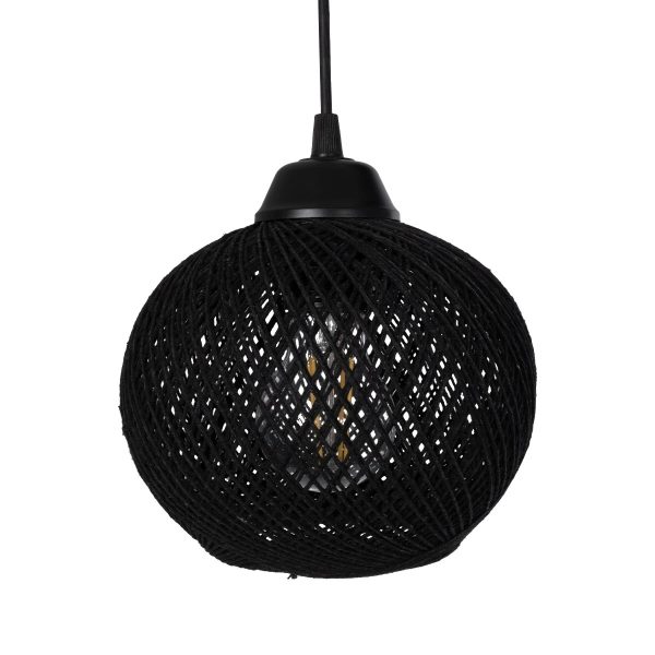 LUMA 201-0010 Vintage Κρεμαστό Φωτιστικό Ράγα Τρίφωτο 3 x E27 IP20 Μπεζ Ξύλο με Μαύρο Σχοινί - Μ55 x Π18 x Υ65cm - Image 5