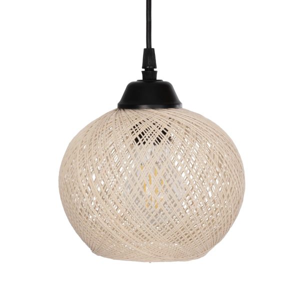 LUMA 201-0011 Vintage Κρεμαστό Φωτιστικό Ράγα Τρίφωτο 3 x E27 IP20 Μπεζ Ξύλο με Μπεζ Σχοινί - Μ55 x Π18 x Υ65cm - Image 5