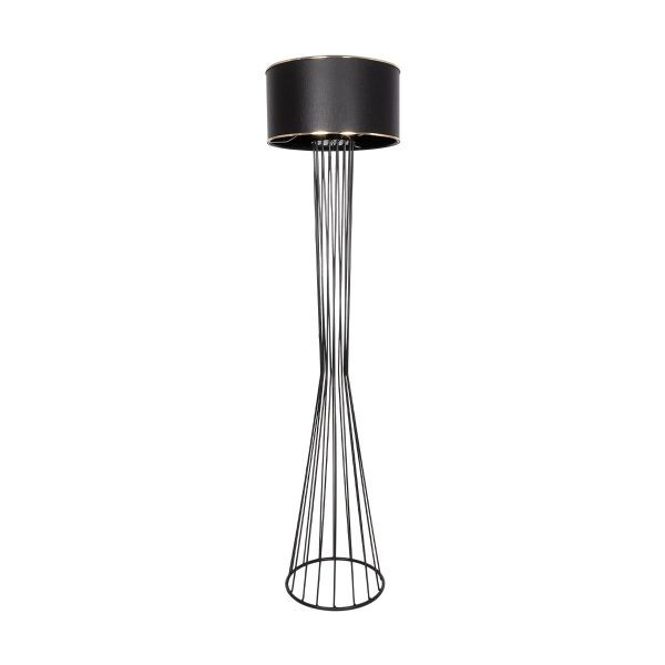 NOVA 201-0037 Μοντέρνο Επιδαπέδιο Φωτιστικό 1 x E27 IP20 Μαύρο Μεταλλό με Μαύρο Ύφασμα - Μ36 x Π36 x Υ148cm - Image 4