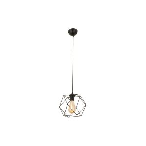 SOLIS 201-0045 Vintage Κρεμαστό Φωτιστικό Πλέγμα Μονόφωτο 1 x E27 IP20 Μαύρο Μέταλλο – Μ25 x Π25 x Υ24cm