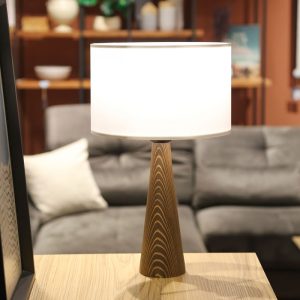 Επιτραπέζιο φωτιστικό Kalito  ivory-καφέ Φ24×45εκ