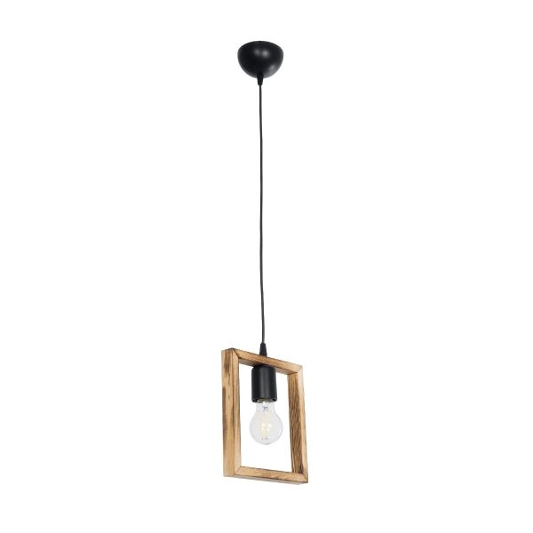 EDISON 203-0020 Vintage Κρεμαστό Φωτιστικό Ανάρτηση Μονόφωτο 1 x E27 IP20 Μπεζ Ξύλο - Μ19 x Π5 x Υ22cm - Image 3