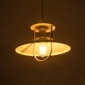 BILLA 203-0041 Vintage Κρεμαστό Φωτιστικό Καμπάνα Μονόφωτο 1 x E27 IP20 Λευκό & Χρυσό Μέταλλο – M30.5 x Π30.5 x Υ20cm