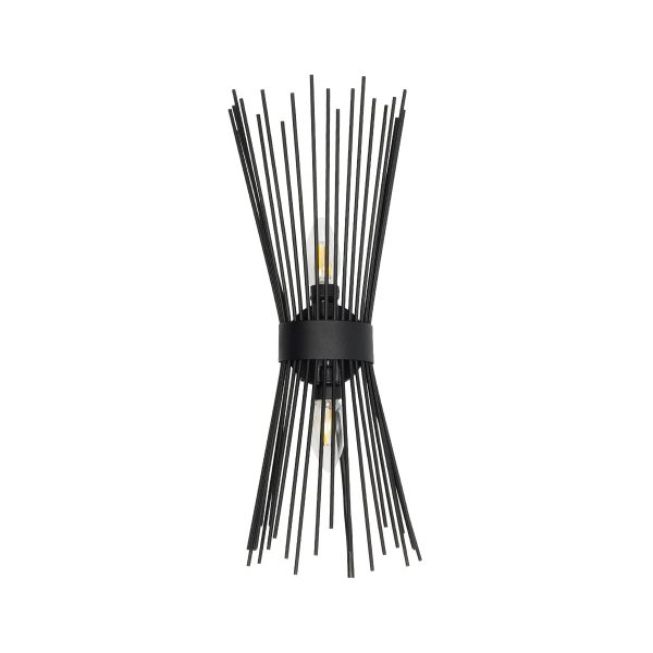 HORN 203-0043 Vintage Επιτοίχιο Φωτιστικό Απλίκα Δίφωτο 2 x E14 IP20 Μαύρο Μέταλλο - Μ14 x Π17 x Υ44.5cm - Image 3