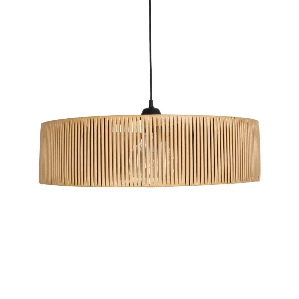 KYCLOS 203-0044 Boho Κρεμαστό Φωτιστικό Καπέλο Μονόφωτο 1 x E27 IP20 Μπέζ Rattan - M55 x Π55 x Υ20cm - Image 4