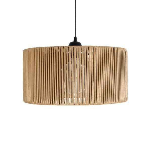 KYCLOS 203-0049 Boho Κρεμαστό Φωτιστικό Καπέλο Μονόφωτο 1 x E27 IP20 Μπεζ Rattan - M40 x Π40 x Υ25.5cm - Image 4