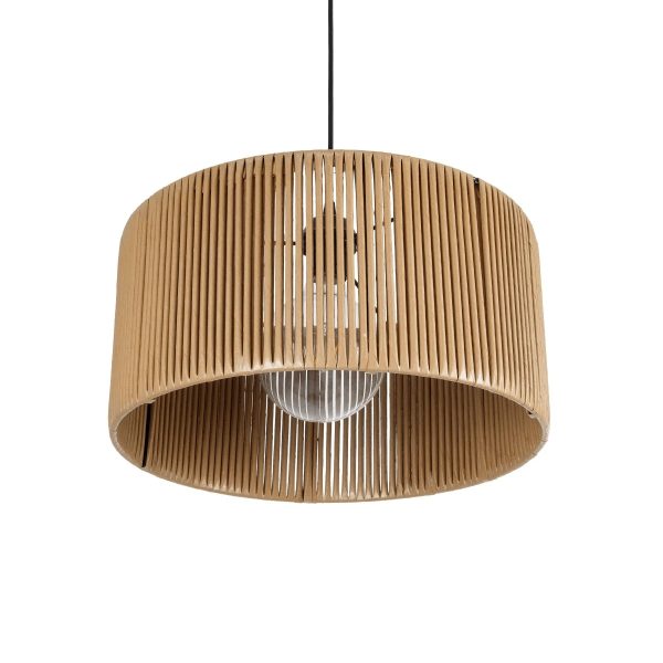 KYCLOS 203-0049 Boho Κρεμαστό Φωτιστικό Καπέλο Μονόφωτο 1 x E27 IP20 Μπεζ Rattan - M40 x Π40 x Υ25.5cm - Image 5