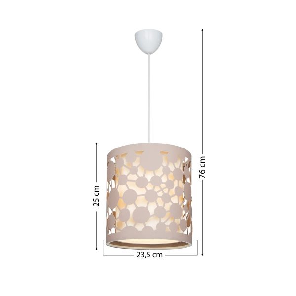 PETAL 203-0066 Μοντέρνο Κρεμαστό Φωτιστικό Καπέλο Μονόφωτο 1 x E27 IP20 Ροζ Πλαστικό - Μ23.5 x Π23.5 x Υ76cm - Image 2
