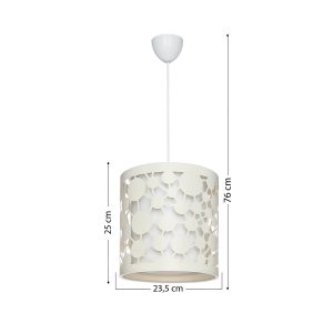 PETAL 203-0067 Μοντέρνο Κρεμαστό Φωτιστικό Καπέλο Μονόφωτο 1 x E27 IP20 Μπεζ Πλαστικό – Μ23.5 x Π23.5 x Υ76cm