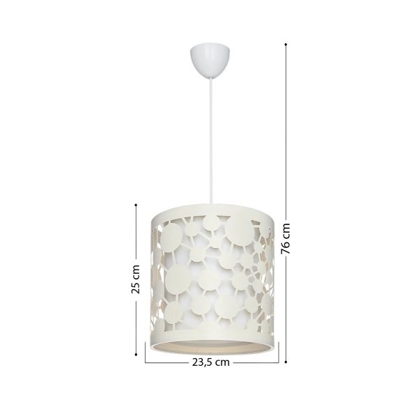 PETAL 203-0067 Μοντέρνο Κρεμαστό Φωτιστικό Καπέλο Μονόφωτο 1 x E27 IP20 Μπεζ Πλαστικό - Μ23.5 x Π23.5 x Υ76cm - Image 2