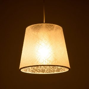 CONEY 203-0069 Μοντέρνο Κρεμαστό Φωτιστικό Καπέλο Μονόφωτο 1 x E27 IP20 Λευκό Ύφασμα – Μ26 x Π26 x Υ25cm
