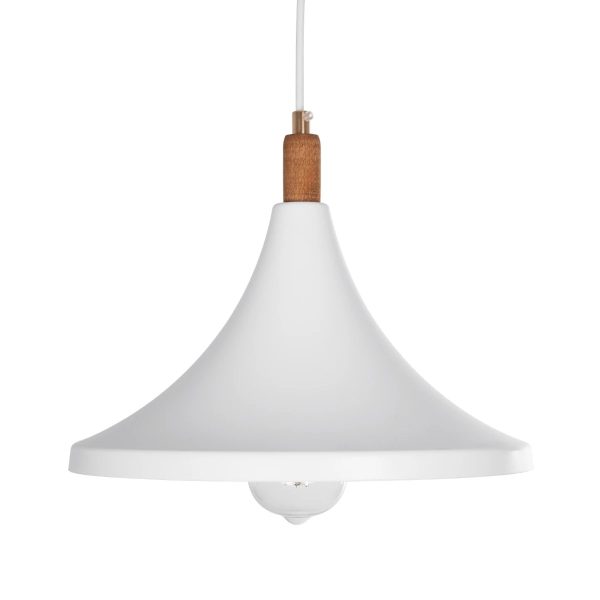 BELFRY 203-0076 Μοντέρνο Κρεμαστό Φωτιστικό Καμπάνα Μονόφωτο 1 x E27 IP20 Λεύκο & Χρυσό Πλαστικό - Μ29.5 x Π29.5 x Υ22cm - Image 4
