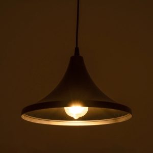 BELFRY 203-0078 Μοντέρνο Κρεμαστό Φωτιστικό Καμπάνα Μονόφωτο 1 x E27 IP20 Μαύρο Πλαστικό – Μ29.5 x Π29.5 x Υ21cm