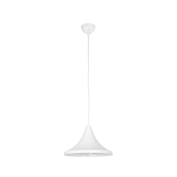 BELFRY 203-0079 Μοντέρνο Κρεμαστό Φωτιστικό Καμπάνα Μονόφωτο 1 x E27 IP20 Λεύκο Πλαστικό - Μ29.5 x Π29.5 x Υ21cm - Image 3