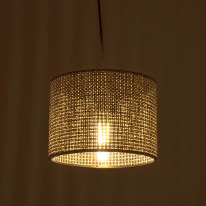 CLAIRIE 203-0133 Μοντέρνο Κρεμαστό Φωτιστικό Καπέλο Μονόφωτο 1 x E27 IP20 Γκρι Ύφασμα – Μ22 x Π22 x Υ93cm