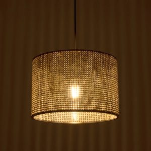 CLAIRIE 203-0136 Μοντέρνο Κρεμαστό Φωτιστικό Καπέλο Μονόφωτο 1 x E27 IP20 Μαύρο Ύφασμα – Μ30 x Π30 x Υ93cm