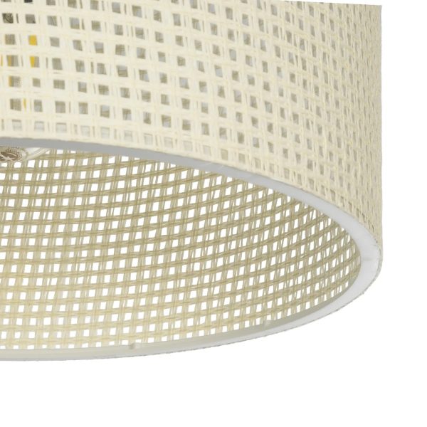 CILIO 203-0150 Μοντέρνο Φωτιστικό Οροφής Καπέλο Μονόφωτο 1 x E27 IP20 Λευκό Διάτρητο Ύφασμα - Μ30 x Π30 x Υ21cm - Image 5