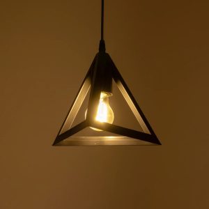 TRIANGLE 203-0159 Μοντέρνο Κρεμαστό Φωτιστικό Καμπάνα Μονόφωτο 1 x E27 IP20 Μάυρο Πλαστικό – Μ24 x Π24 x Υ86cm