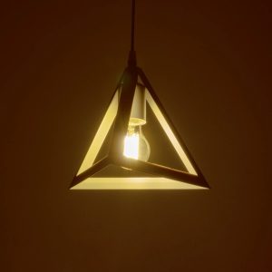 TRIANGLE 203-0163 Μοντέρνο Κρεμαστό Φωτιστικό Καμπάνα Μονόφωτο 1 x E27 IP20 Λευκό Πλαστικό – Μ24 x Π24 x Υ86cm