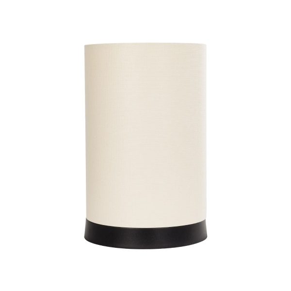 CYLINDER 203-0183 Μοντέρνο Επιτραπέζιο Φωτιστικό Πορτατίφ Μονόφωτο 1 x E27 IP20 Μαύρο Πλαστικό με Μπεζ Υφασμα - Μ14 x Π14 x Υ21cm - Image 3