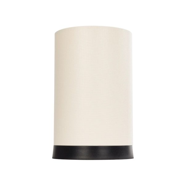 CYLINDER 203-0183 Μοντέρνο Επιτραπέζιο Φωτιστικό Πορτατίφ Μονόφωτο 1 x E27 IP20 Μαύρο Πλαστικό με Μπεζ Υφασμα - Μ14 x Π14 x Υ21cm - Image 4