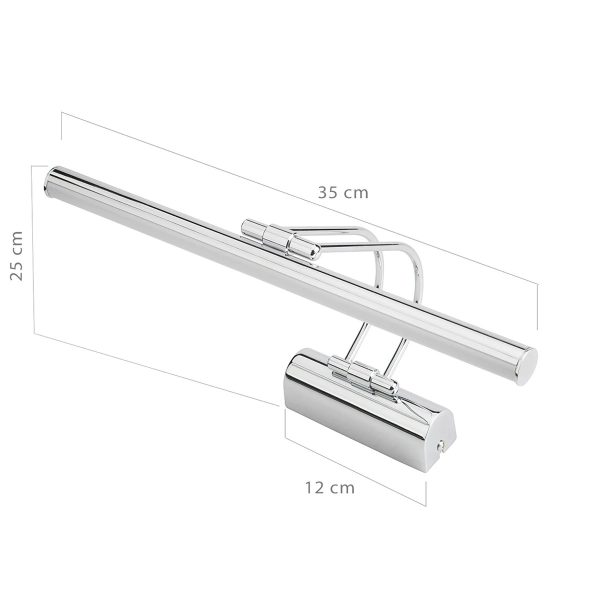 REFINE 203-0187 Φωτιστικό Τοίχου - Απλίκα LED 7W 640lm 120° AC 220-240V IP44 Θερμό Λευκό Χρώμιο - Μ35 x Π25 x Υ9cm - 2 Xρόνια Εγγύηση - Image 3