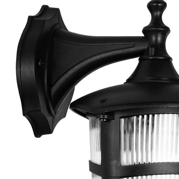 ZARDIN 203-0206 Vintage Επιτοίχιο Φωτιστικό Φαναράκι Μονόφωτο 1 x E27 IP44 Μαύρο Πλαστικό - Μ22 x Π17 x Υ27cm - Image 5
