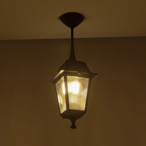 SOLME 203-0209 Vintage Κρεμαστό Φωτιστικό Φαναράκι Μονόφωτο 1 x E27 IP44 Μαύρο Πλαστικό - Μ15 x Π15 x Υ50cm - Image 2