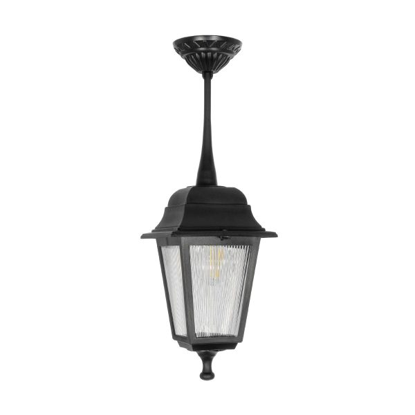 SOLME 203-0209 Vintage Κρεμαστό Φωτιστικό Φαναράκι Μονόφωτο 1 x E27 IP44 Μαύρο Πλαστικό - Μ15 x Π15 x Υ50cm - Image 3
