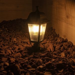 SOLME 203-0213 Vintage Καρφωτό Φωτιστικό Φαναράκι Μονόφωτο 1 x E27 IP44 Μαύρο & Διάφανο Πλαστικό – Μ15 x Π15 x Υ50cm