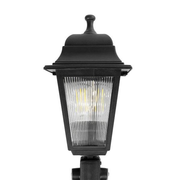 SOLME 203-0213 Vintage Καρφωτό Φωτιστικό Φαναράκι Μονόφωτο 1 x E27 IP44 Μαύρο & Διάφανο Πλαστικό - Μ15 x Π15 x Υ50cm - Image 5