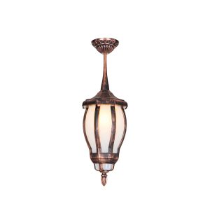 VERDI 203-0234 Vintage Κρεμαστό Φωτιστικό Φαναράκι Μονόφωτο 1 x E27 IP44 Χάλκινο Πλαστικό – Μ17 x Π17 x Υ47cm