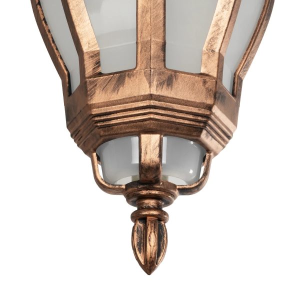 VERDI 203-0234 Vintage Κρεμαστό Φωτιστικό Φαναράκι Μονόφωτο 1 x E27 IP44 Χάλκινο Πλαστικό - Μ17 x Π17 x Υ47cm - Image 5