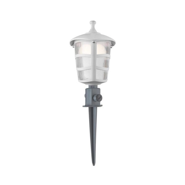 ZARDIN 203-0241 Vintage Καρφωτό Φωτιστικό Φαναράκι Μονόφωτο 1 x E27 IP44 Λευκό & Διάφανο Πλαστικό - Μ16 x Π16 x Υ51cm - Image 2