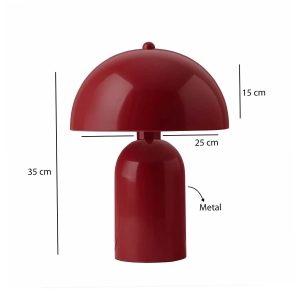 GASCO 204-0148 Μοντέρνο Eπιτραπέζιο Φωτιστικό Μονόφωτο 1 x E27 IP20 Κόκκινο Μέταλλο – Μ25 x Π25 x Υ35cm