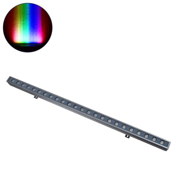 WASHER-FAIA 90185 Μπάρα Φωτισμού Wall Washer με Αντιθαμβωτική Γρίλια LED 36W 3780lm 30° DC 24V Αδιάβροχο IP65 Πολύχρωμο RGBW Dimmable DMX512 - Γκρι Ανθρακί - Μ100 x Π4 x Υ5cm - 3 Χρόνια Εγγύηση