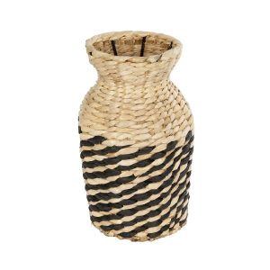 Artificial Garden VERSALLES 21226 Διακοσμητικό Πλεκτό Καλάθι – Κασπώ Γλάστρα – Flower Pot Μπεζ με Μαύρο Π16 x M16 x Υ25cm