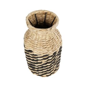 Artificial Garden VERSALLES 21226 Διακοσμητικό Πλεκτό Καλάθι – Κασπώ Γλάστρα – Flower Pot Μπεζ με Μαύρο Π16 x M16 x Υ25cm