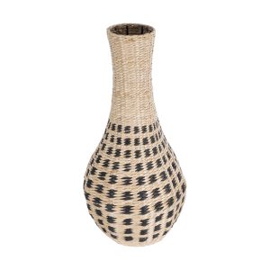 Artificial Garden MARSELLE 21232 Διακοσμητικό Πλεκτό Καλάθι – Κασπώ Γλάστρα – Flower Pot Μπεζ με Μαύρο Φ32cm x Υ65cm