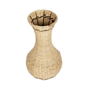 Artificial Garden MONACO 21236 Διακοσμητικό Πλεκτό Καλάθι – Κασπώ Γλάστρα – Flower Pot Μπεζ με Καφέ Π25 x M25 x Υ45cm