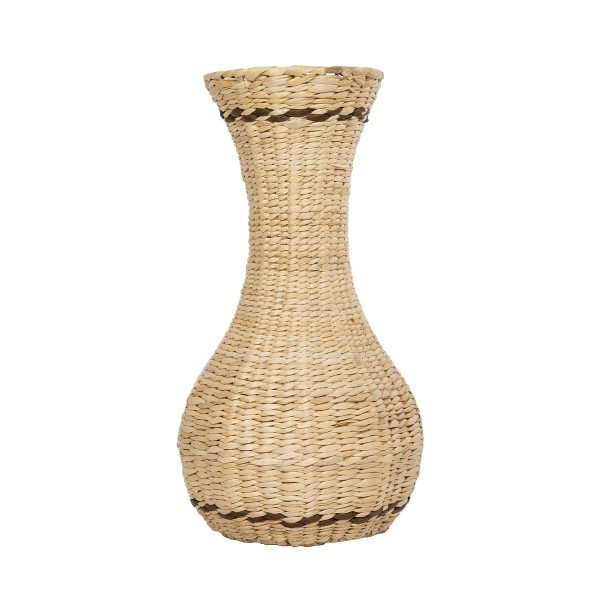 Artificial Garden MONACO 21236 Διακοσμητικό Πλεκτό Καλάθι - Κασπώ Γλάστρα - Flower Pot Μπεζ με Καφέ Π25 x M25 x Υ45cm - Image 3