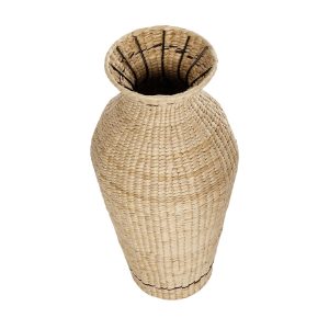 Artificial Garden MONTPELLIER 21237 Διακοσμητικό Πλεκτό Καλάθι – Κασπώ Γλάστρα – Flower Pot Μπεζ με Καφέ Π28 x M28 x Υ60cm